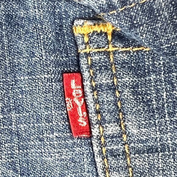 Levi's Y2K Trucker Jean Jacket Juniors XS Fitted Faded Stretch Denim Western VTG - Picture 11 of 15